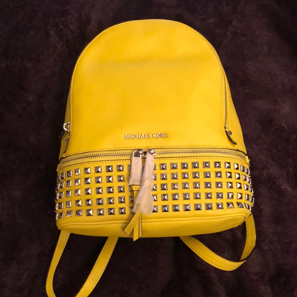 Michael Kors Studded Rhea Backpack - Canary Yellow